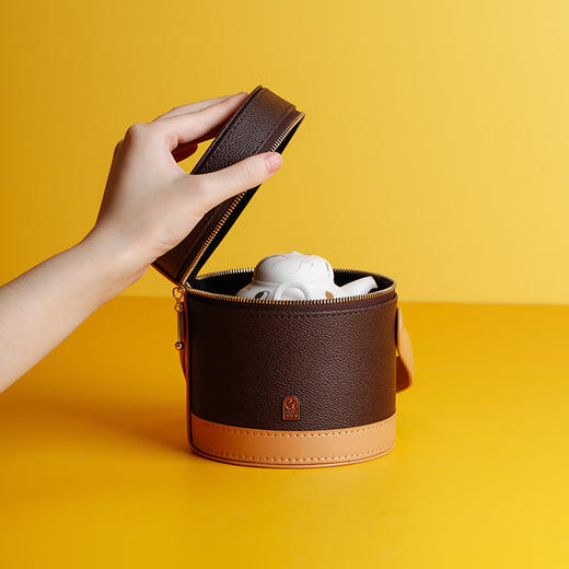 万仟堂 | 海上升明月·易泡壶 旅行茶具套装 便携快客杯 一壶两杯陶瓷功夫茶具 礼盒套装 海上升明月 不建议刻字 炫白素面 商品图10