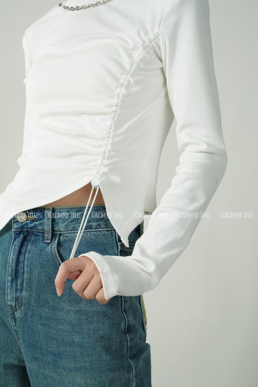 【门店同款】春季项链款褶皱长袖T 150197697 商品图3