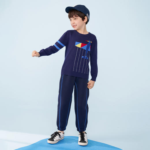 mettekids男童裤子春秋新款运动裤童装中大儿童长裤休闲束脚卫裤 商品图2