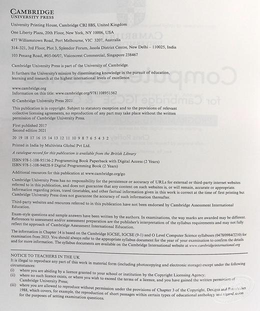 【中商原版】剑桥大学NEW Cambridge IGCSE and O Level Computer Science Programming Book for Python with Digit 商品图8
