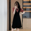 奢姿2024年夏装新款大码女装撞色拼接连衣裙胖妹妹绑带设计裙子9932890825 商品缩略图1