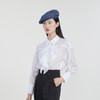 谜底通勤白衬衫女2023春季新款气质翻领单排扣衬衣长袖231MC0157 商品缩略图1