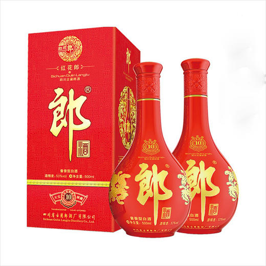 红花郎（红十）酱香型白酒 500ml 53%vol 商品图1