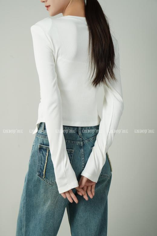 【门店同款】春季项链款褶皱长袖T 150197697 商品图5