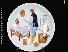 珐琅彩郎世宁三十六行之一人物故事盘