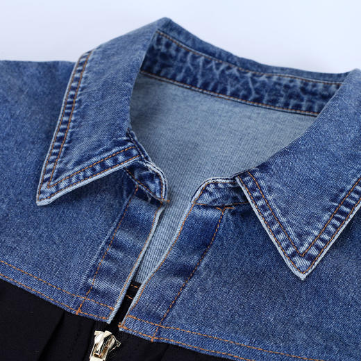 NF810斯尔丽瑟俪2023春夏新款洋气减龄金属拉链短袖连衣裙 商品图4