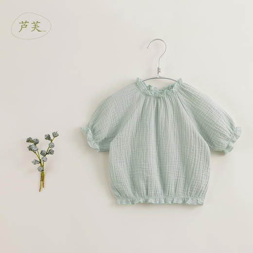 【马克珍妮 芦芙】夏装新款 女童泡泡纱灯笼廓形小衫230836 商品图2