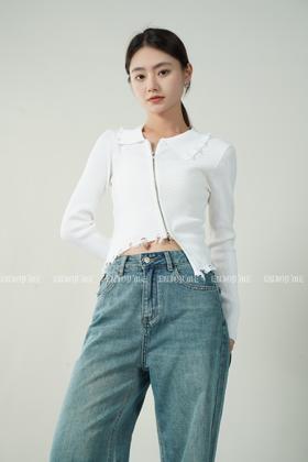 【门店同款】2023年春季不规则拉链针织开衫 150197574