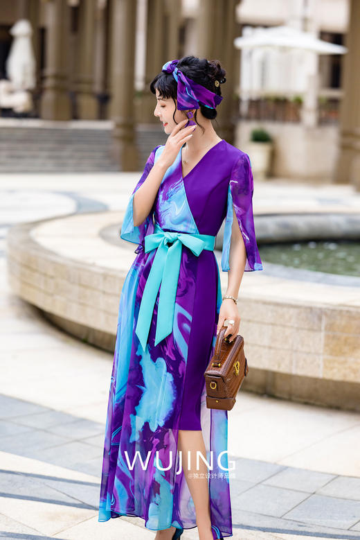 3022087 露红烟紫 薰衣草紫连衣裙 雾境 商品图4