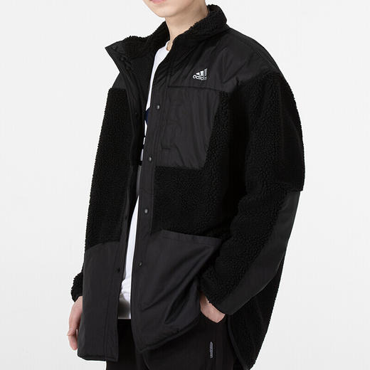 Adidas/阿迪达斯加厚外套男秋冬季羊羔绒立领运动服宽松夹克H40911 商品图1