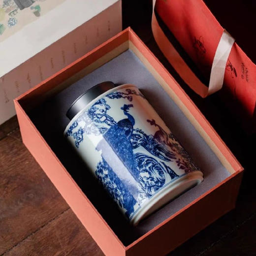 孔雀茶叶罐 仿古  容量2300ml 礼盒装 商品图1