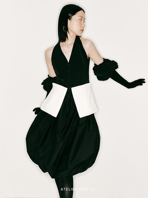 【凯特】撞色大口袋削肩收腰马甲上衣/230028A 商品图1