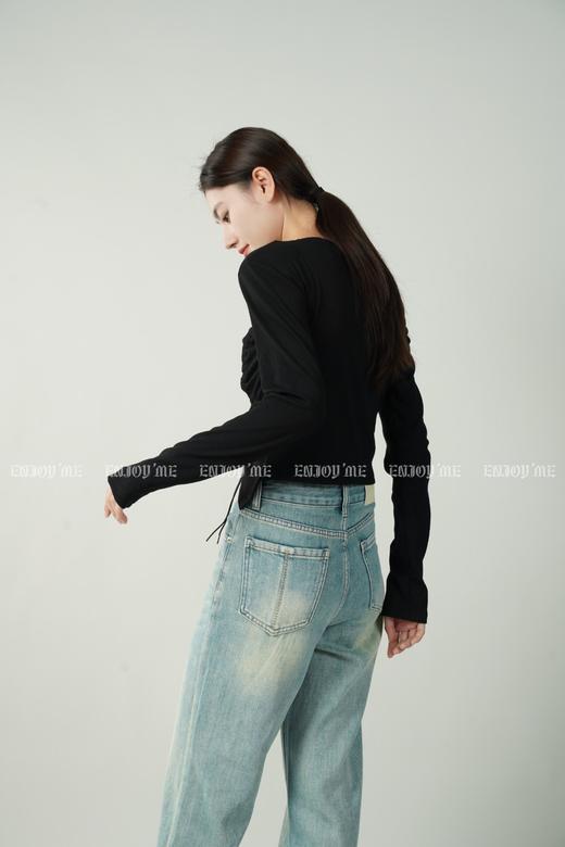 【门店同款】春季项链款褶皱长袖T 150197697 商品图2