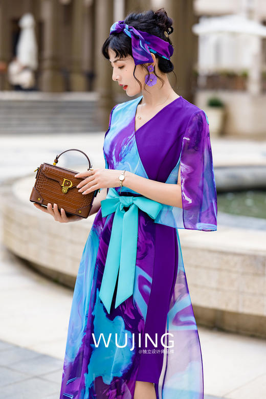 3022087 露红烟紫 薰衣草紫连衣裙 雾境 商品图1