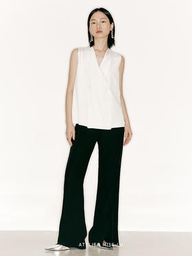 【水波轻盈】交叠V领宽松无袖上衣/230014