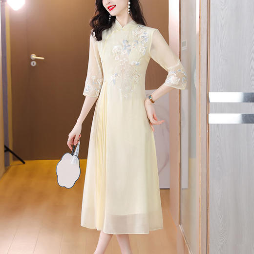 中国风新款优雅气质民族风复古改良旗袍长裙AHM-lyf3006 商品图1