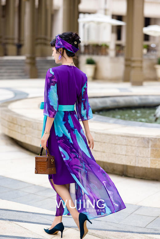 3022087 露红烟紫 薰衣草紫连衣裙 雾境 商品图5