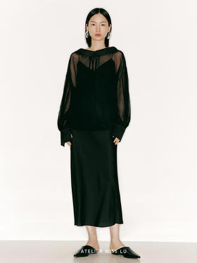 【重影】前后两穿设计桑蚕丝透视上衣/230016