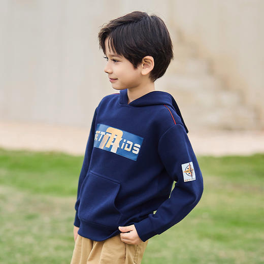 mettekids男童卫衣春秋新款洋气童装中大儿童休闲运动连帽上衣 商品图3