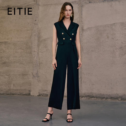 EITIE爱特爱夏季新品高腰修身干练阔腿连体裤7407121 商品图0