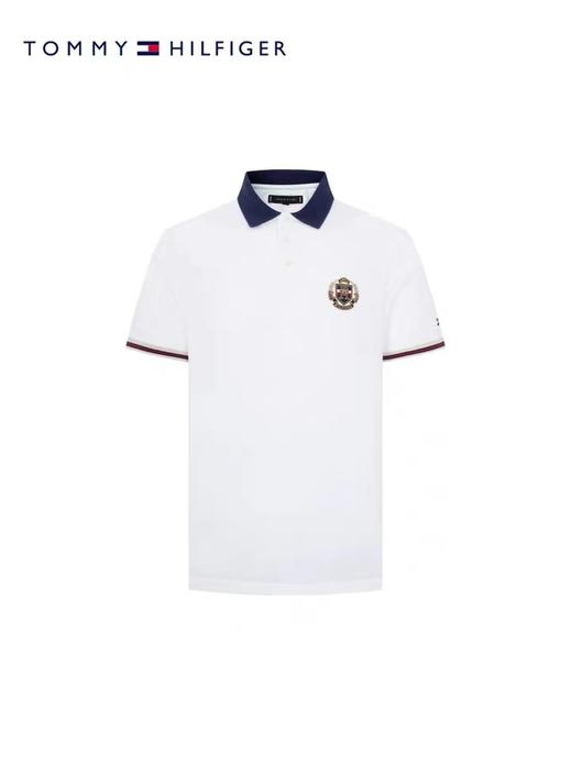 TOMMY HILFIGER 23新款春夏男装纯棉时尚徽章刺绣撞色翻领短袖POLO衫29412 商品图3