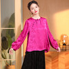 宽松复古，长袖圆领改良新唐装女春夏女装人丝提花圆领上衣AYK-QF-230211 商品缩略图2