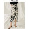 VIMAGE纬漫纪夏季新款高腰显瘦气质印花小众设计半裙V1906522 商品缩略图0
