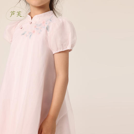 【马克珍妮 芦芙】夏装新款 女童刺绣棉麻旗袍连衣裙230718 商品图5