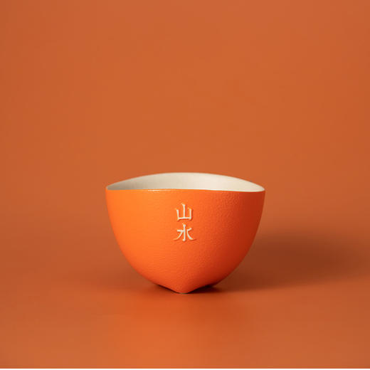 万仟堂 | 山水之间·快客杯 茶具 旅行茶具套装 陶瓷功夫茶具 便携茶具 企业定制礼品 礼品 1壶2杯 橙色砂釉 商品图1