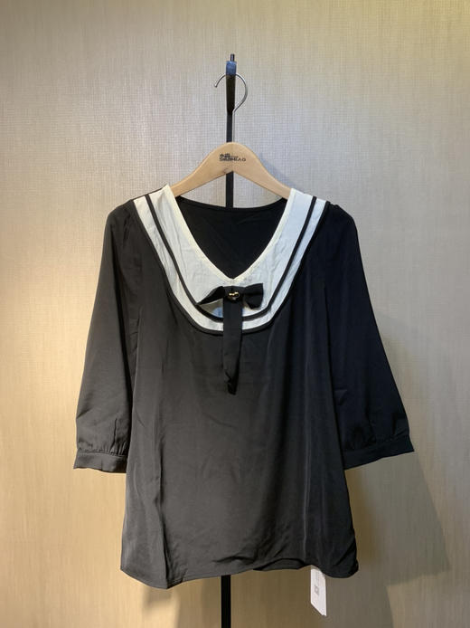 针丝缘春夏新款时尚显瘦气质优雅七分袖小衫6065 商品图6