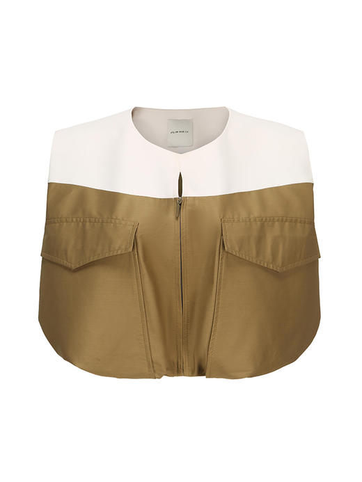 【撒哈拉日光】撞色拼接空气感口袋上衣/230020 商品图4