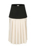 【夏至未至】拼色百褶中长款高腰半裙/230009 商品缩略图4
