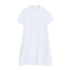 谜底A字型连衣裙2023春季新款简约翻领中长款白裙子短袖231ML0149 商品缩略图4