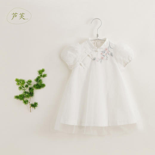 【马克珍妮 芦芙】夏装新款 女童刺绣棉麻旗袍连衣裙230718 商品图2