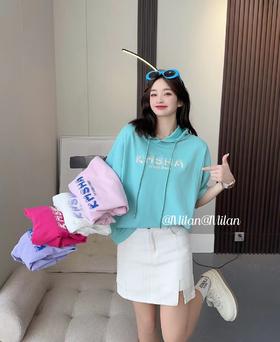 女带帽短T2692