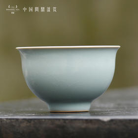问鼎汝瓷鼎峰系列天青老款精工花鼓杯（缺货）