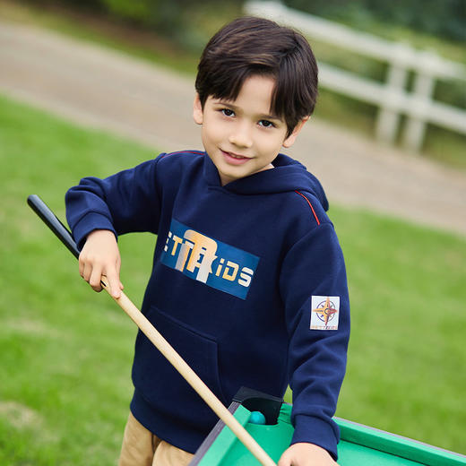 mettekids男童卫衣春秋新款洋气童装中大儿童休闲运动连帽上衣 商品图1