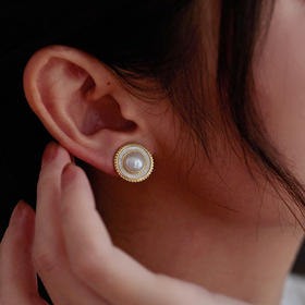 Manreya玛芮雅“罗马假日”珍珠无痛耳夹