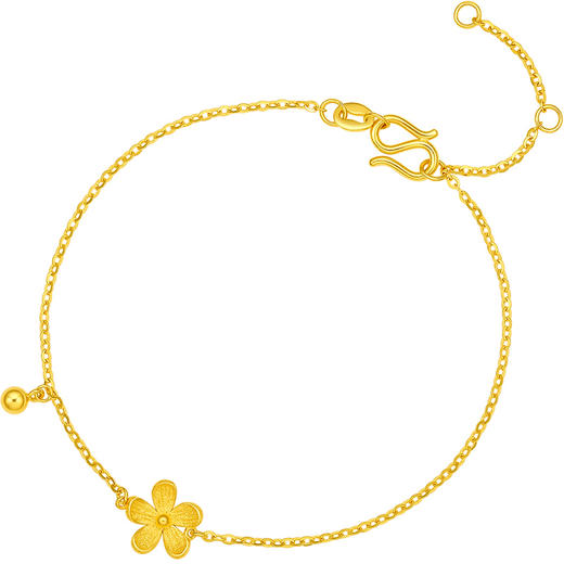 周六福5G黄金小桃花手链女款2代无极金系列时髦金计价足金手饰 商品图5