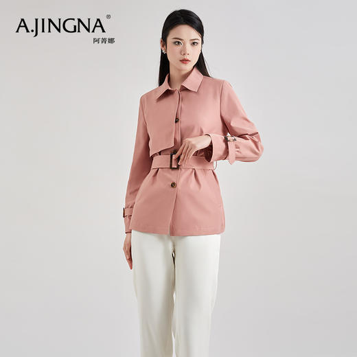 【积分兑换】阿菁娜春季新款时尚气质小个子通勤风衣A28C105002 商品图3