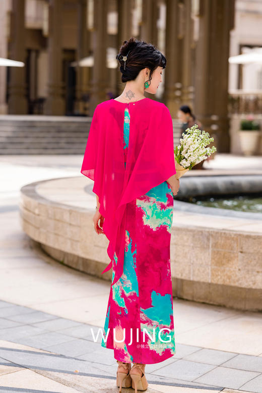 3022096 海棠醉日 树莓红连衣裙 雾境 商品图5