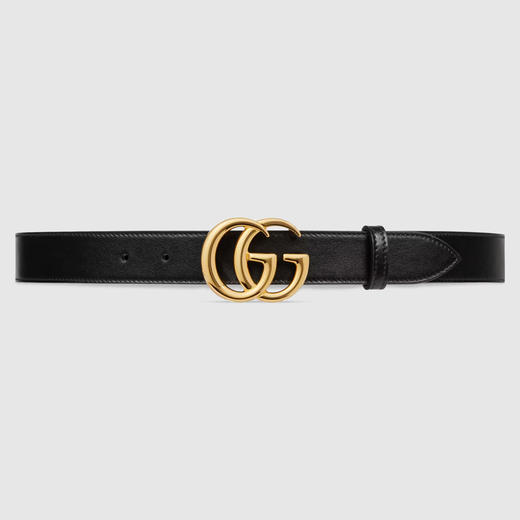 GUCCI 古驰 男女通用双G带扣皮革腰带 黑色 414516 0YA0G 1000 商品图0