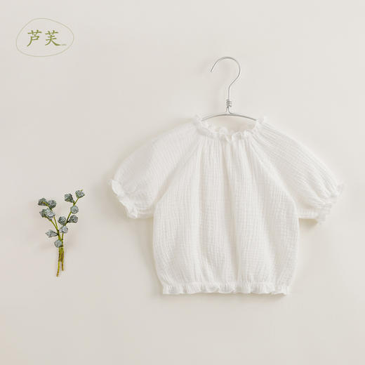 【马克珍妮 芦芙】夏装新款 女童泡泡纱灯笼廓形小衫230836 商品图4