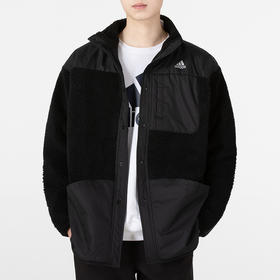 Adidas/阿迪达斯加厚外套男秋冬季羊羔绒立领运动服宽松夹克H40911