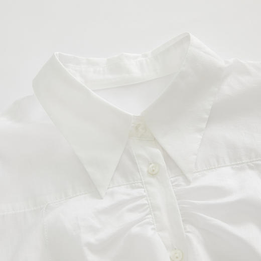 谜底通勤白衬衫女2023春季新款气质翻领单排扣衬衣长袖231MC0157 商品图3