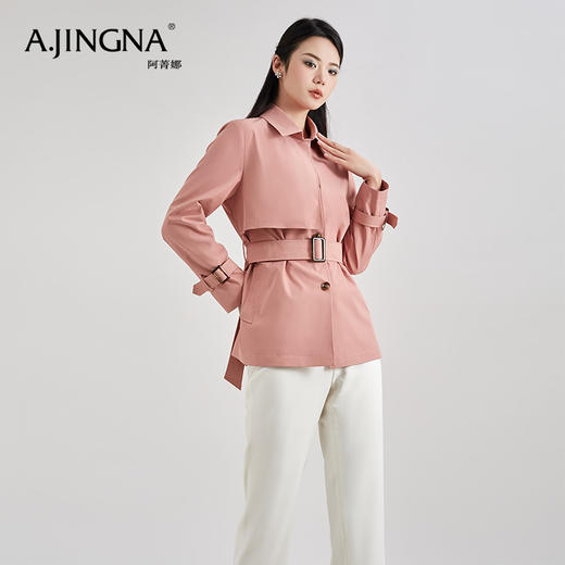 【积分兑换】阿菁娜春季新款时尚气质小个子通勤风衣A28C105002 商品图2