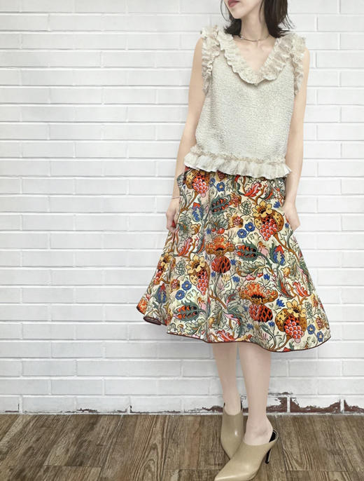 TYNVIE 波浪纹袋口嵌边半身裙 商品图5