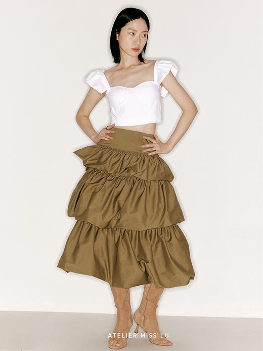 【晴空假日】法式小飞袖胸衣短上衣/230024 商品图2