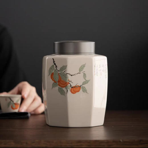 柿子八角 茶叶罐 容量400ml 商品图0