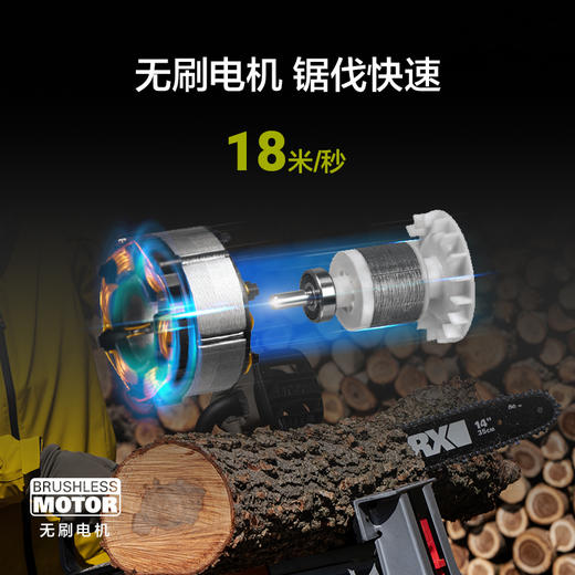 威克士锂电电链锯WD384充电式伐木锯锯柴40V电锯家用小型手持 商品图2